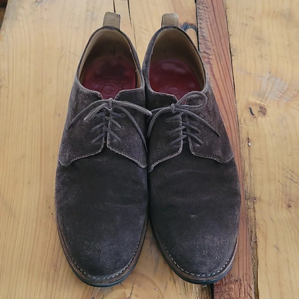 Grenson Wade mens chocolate brown suede shoes US sz 10 Quiet Luxury
